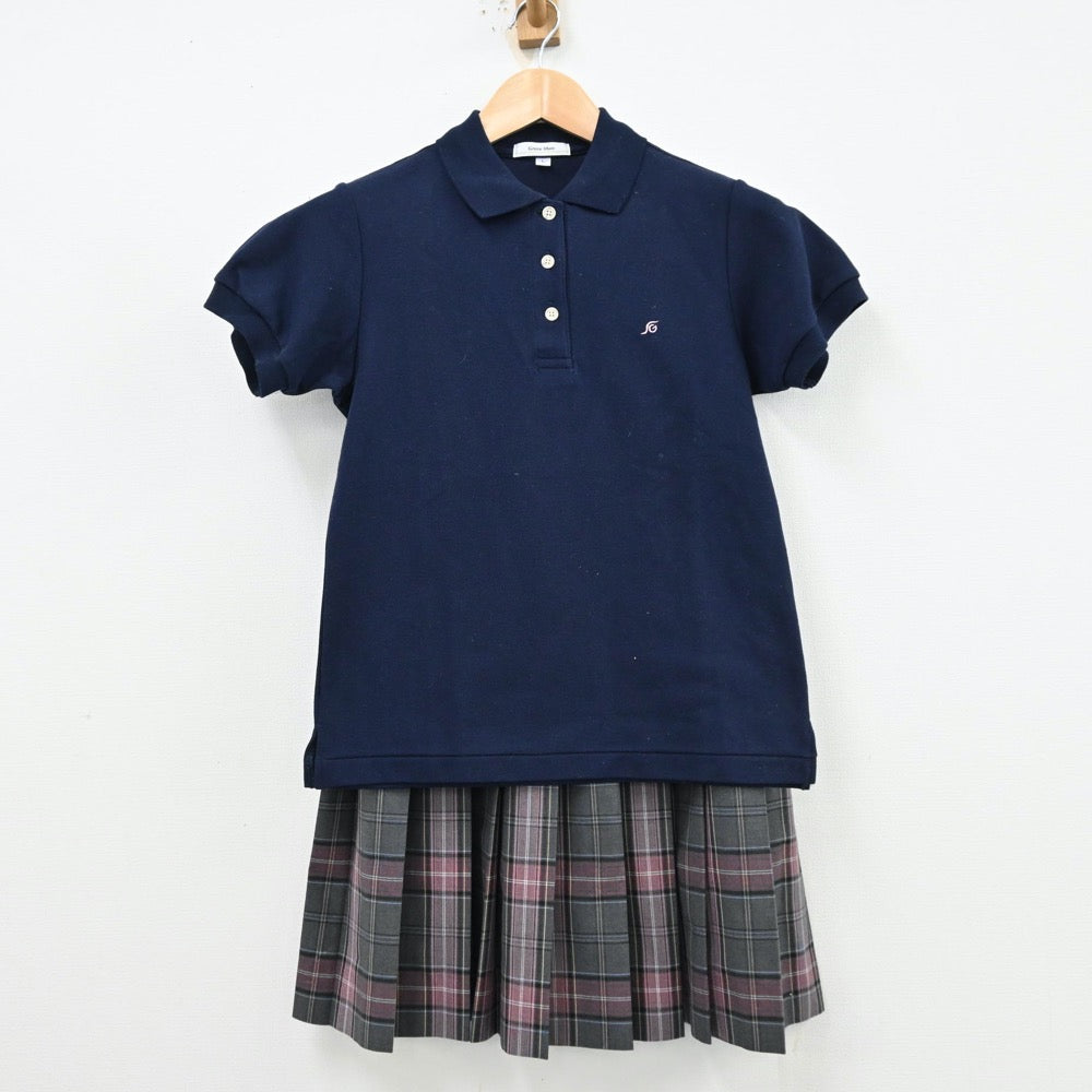 【中古】東京都 成立学園高等学校 女子制服 5点（シャツ・シャツ・スカート）sf012826