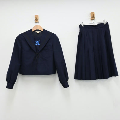 【中古】兵庫県 長田高等学校 女子制服 2点（セーラー服・スカート）sf012831