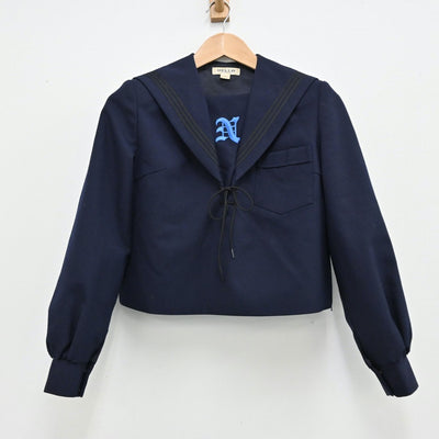 【中古】兵庫県 長田高等学校 女子制服 2点（セーラー服・スカート）sf012831