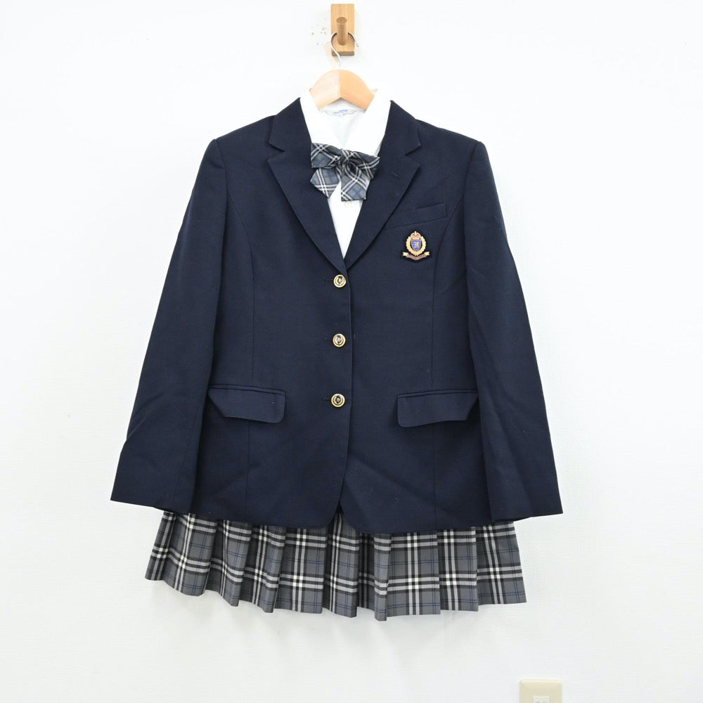 【中古】大阪府 阪南大学高等学校 女子制服 5点（ブレザー・シャツ・ニット・スカート）sf012837