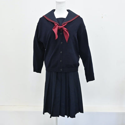 【中古】大阪府 履正社学園豊中中学校 女子制服 3点（セーラー服・ニット・スカート）sf012867