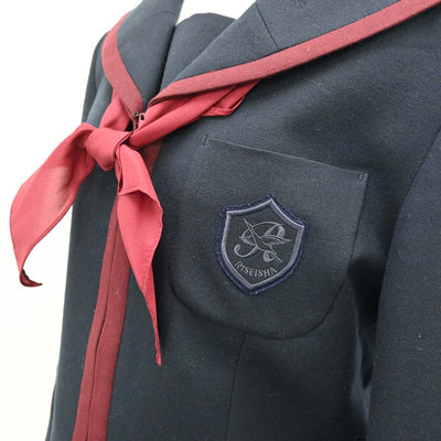 【中古】大阪府 履正社学園豊中中学校 女子制服 3点（セーラー服・ニット・スカート）sf012867