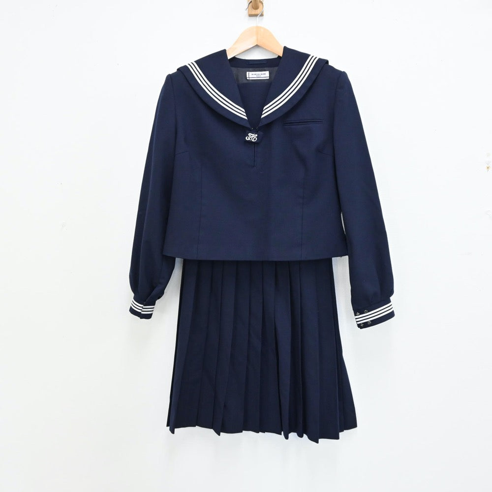 【中古】茨城県 古河市立古河第三中学校 女子制服 2点（セーラー服・スカート）sf012873