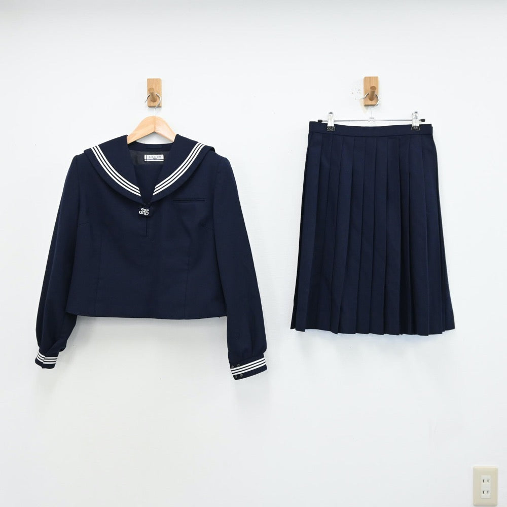 【中古】茨城県 古河市立古河第三中学校 女子制服 2点（セーラー服・スカート）sf012873