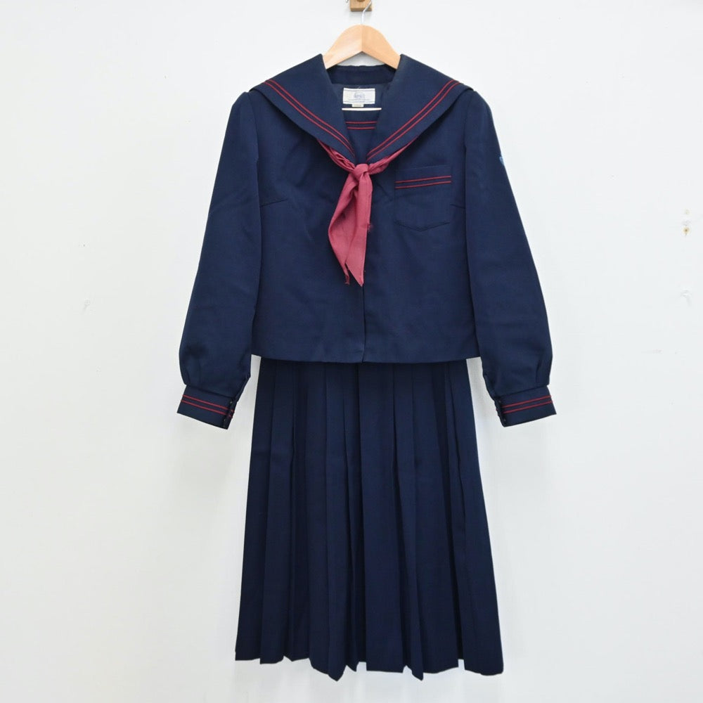 【中古】鹿児島県 鹿児島県枕崎市立桜山中学校 女子制服 2点（セーラー服・スカート）sf012878