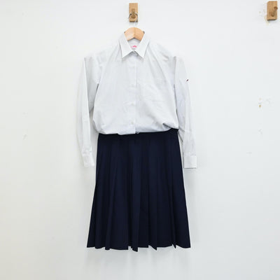 【中古】新潟県 新潟商業高等学校 女子制服 2点（シャツ・スカート）sf012881