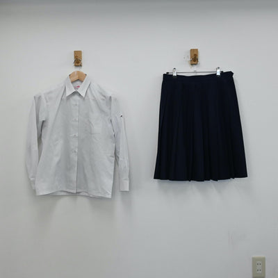 【中古】新潟県 新潟商業高等学校 女子制服 2点（シャツ・スカート）sf012881