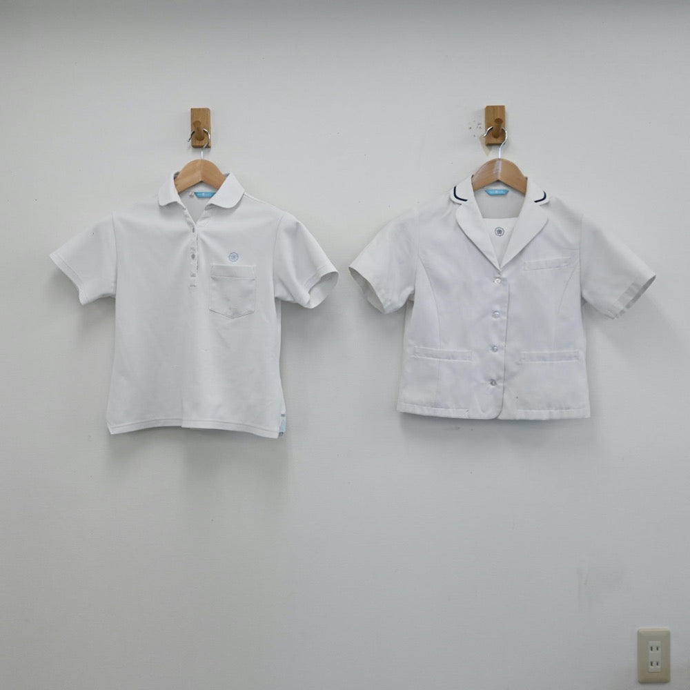 【中古】岡山県 清心中学校 女子制服 4点（シャツ・スカート）sf012886