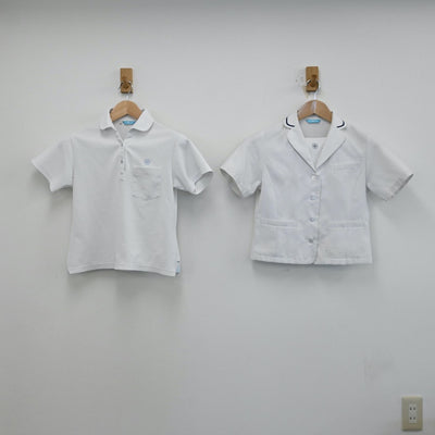 【中古】岡山県 清心中学校 女子制服 4点（シャツ・スカート）sf012886