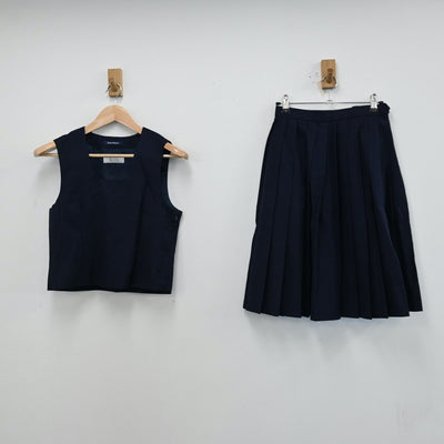 【中古】埼玉県 熊谷市立江南中学校 女子制服 2点（ベスト・スカート）sf012888