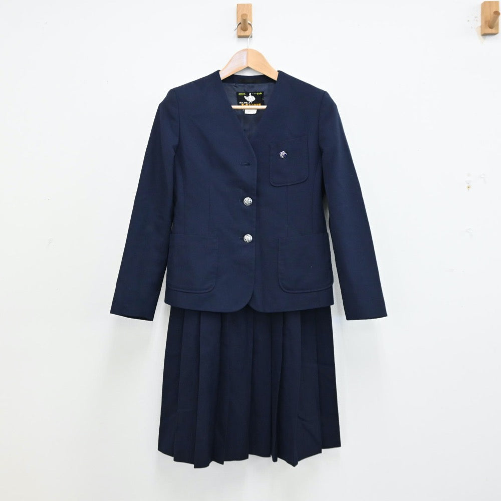 【中古】埼玉県 埼玉県久喜市立鷲宮東中学校 女子制服 3点（ブレザー・ジャンパースカート）sf012895