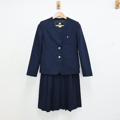 【中古】埼玉県 埼玉県久喜市立鷲宮東中学校 女子制服 3点（ブレザー・ジャンパースカート）sf012895