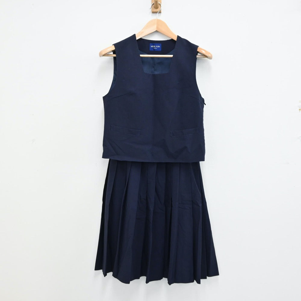 【中古】埼玉県 埼玉県久喜市立鷲宮東中学校 女子制服 2点（ベスト・スカート）sf012897