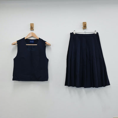 【中古】埼玉県 埼玉県久喜市立鷲宮東中学校 女子制服 2点（ベスト・スカート）sf012897