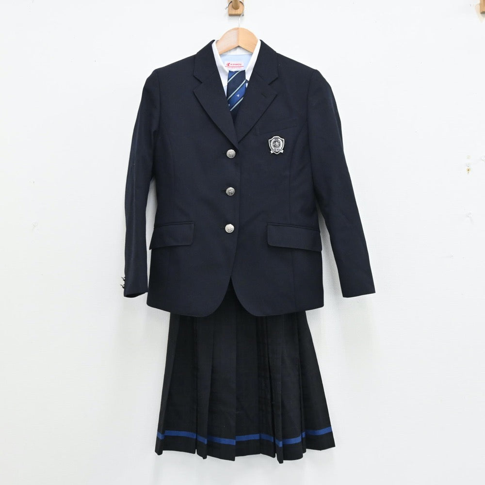 【中古】三重県 三重県立名張青峰高等学校 女子制服 5点（ブレザー・シャツ・ニット・スカート）sf012901