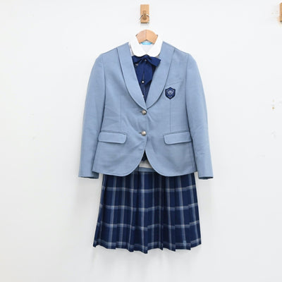 【中古】岡山県 清心中学校 女子制服 5点（ブレザー・ニット・シャツ・スカート）sf012905