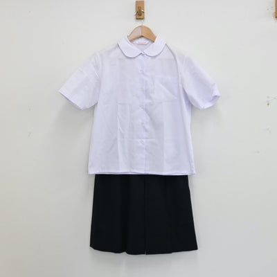 【中古】静岡県 静岡市立安東中学校 女子制服 2点（シャツ・スカート）sf012918