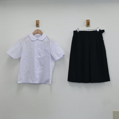 【中古】静岡県 静岡市立安東中学校 女子制服 2点（シャツ・スカート）sf012918