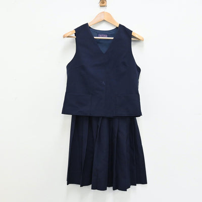 【中古】岩手県 洋野町立大野中学校 女子制服 3点（ブレザー・ベスト・スカート）sf012928