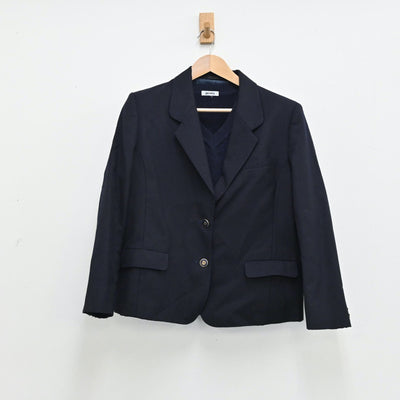 【中古】岩手県 岩手県立大野高等学校 女子制服 2点（ブレザー・ニット）sf012935