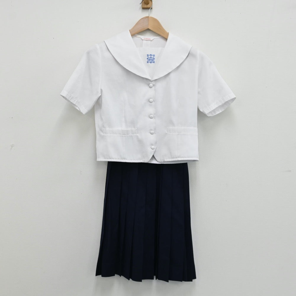 【中古】大阪府 プール学院高等学校 女子制服 3点（シャツ・スカート）sf012936