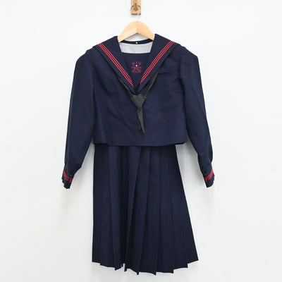 【中古】大阪府 プール学院高等学校 女子制服 5点（セーラー服・シャツ・スカート）sf012938