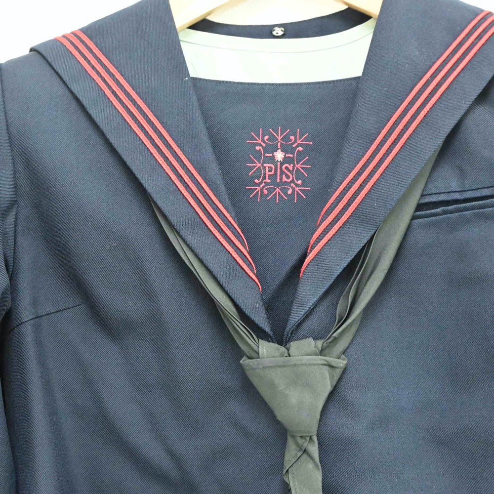 【中古】大阪府 プール学院高等学校 女子制服 5点（セーラー服・シャツ・スカート）sf012938