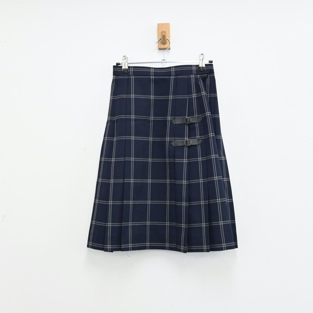 【中古】岡山県 岡山学芸館清秀中学校・高等部 女子制服 5点（シャツ・スカート）sf012943