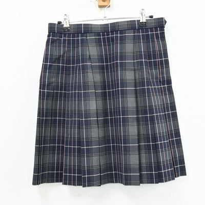 【中古】岡山県 岡山学芸館清秀中学校 女子制服 2点（ニットベスト・スカート）sf012949