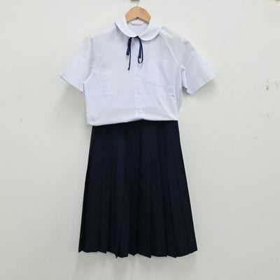 【中古】千葉県 船橋市立葛飾中学校 女子制服 3点（シャツ・スカート）sf012954