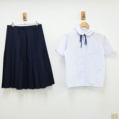 【中古】千葉県 船橋市立葛飾中学校 女子制服 3点（シャツ・スカート）sf012954