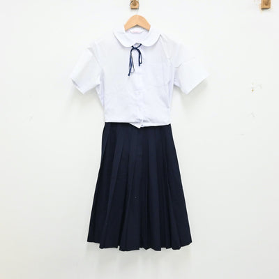 【中古】千葉県 船橋市立葛飾中学校 女子制服 3点（シャツ・スカート）sf012955