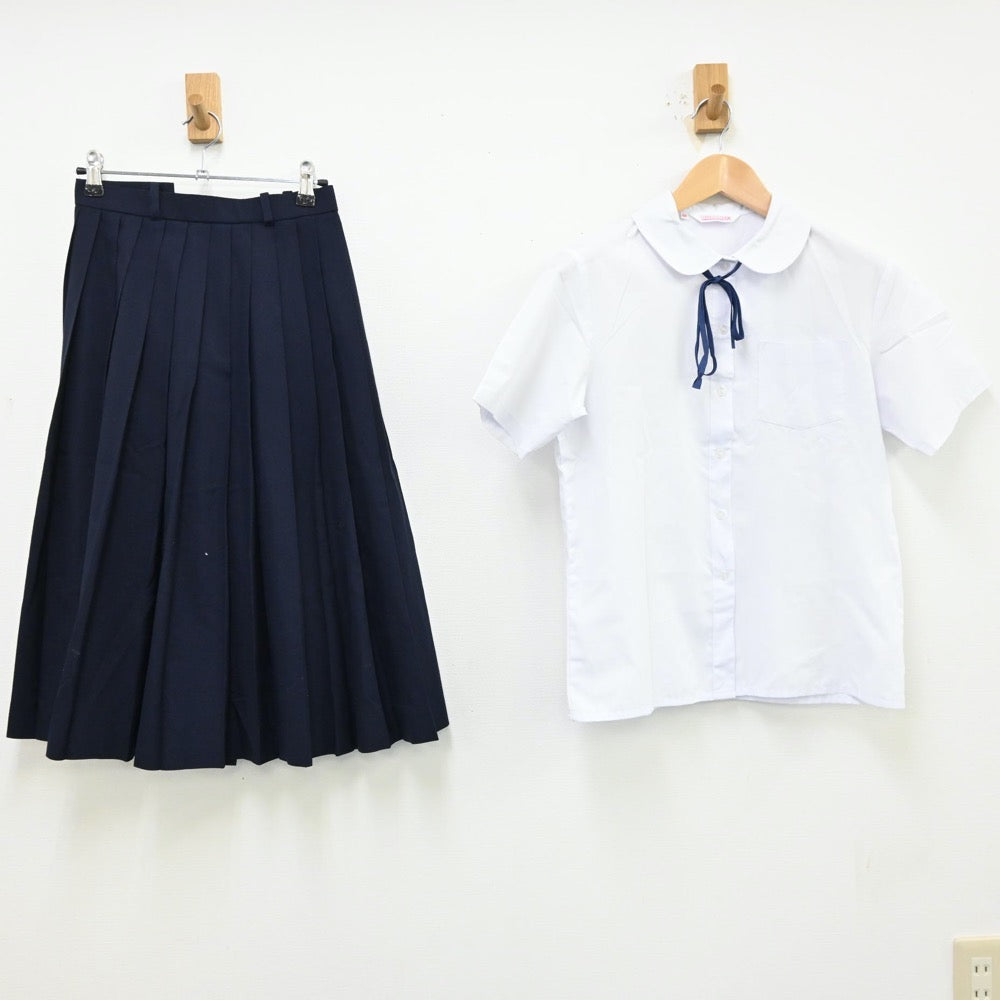 【中古】千葉県 船橋市立葛飾中学校 女子制服 3点（シャツ・スカート）sf012955