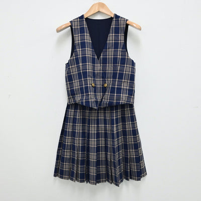 【中古】埼玉県 山村学園高等学校 女子制服 2点（ベスト・スカート）sf012963