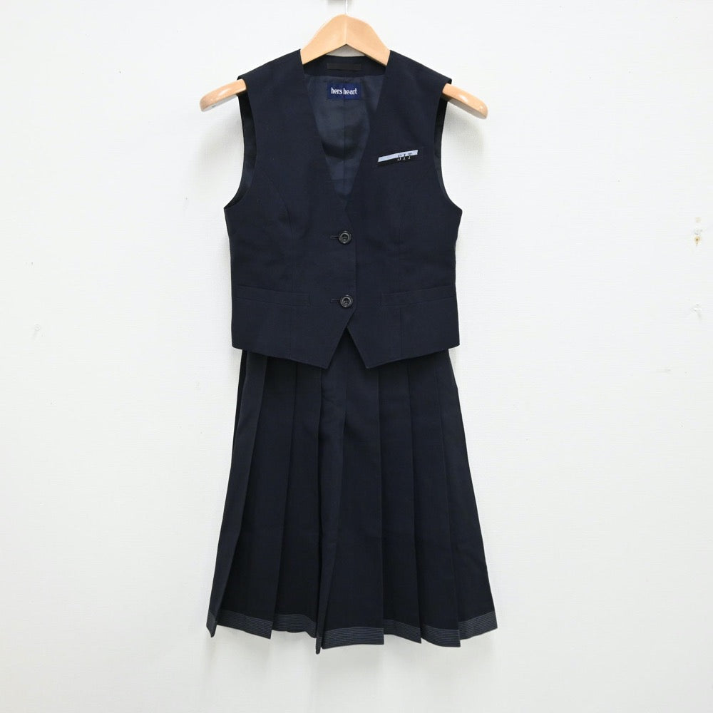 【中古】北海道 北海道札幌国際情報高等学校 女子制服 2点（ベスト・スカート）sf012966