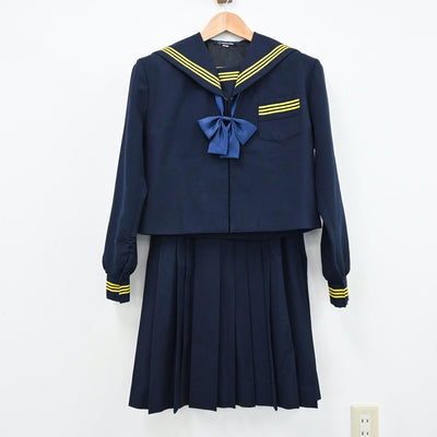 【中古】静岡県 浜名中学校 女子制服 4点（セーラー服・セーラー服・スカート）sf012971