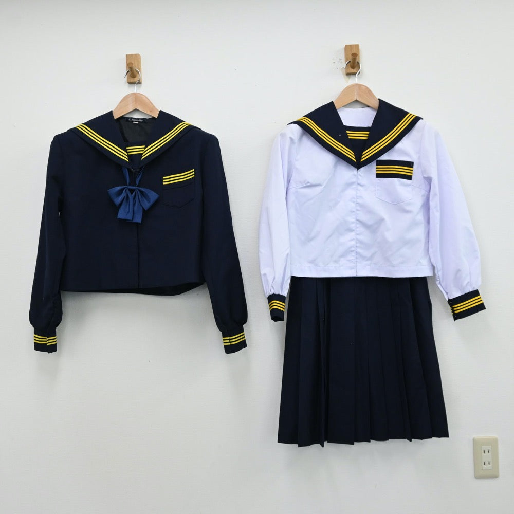 【中古】静岡県 浜名中学校 女子制服 4点（セーラー服・セーラー服・スカート）sf012971