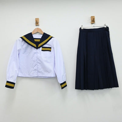 【中古】静岡県 浜名中学校 女子制服 4点（セーラー服・セーラー服・スカート）sf012971