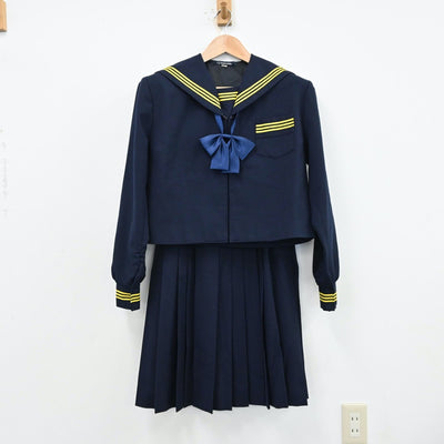 【中古】静岡県 浜名中学校 女子制服 4点（セーラー服・セーラー服・スカート）sf012972