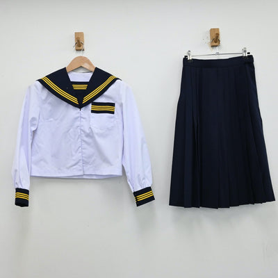 【中古】静岡県 浜名中学校 女子制服 4点（セーラー服・セーラー服・スカート）sf012972