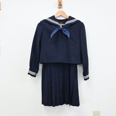 【中古】神奈川県 私立神奈川学園中学校 女子制服 3点（セーラー服・ジャンパースカート）sf012978