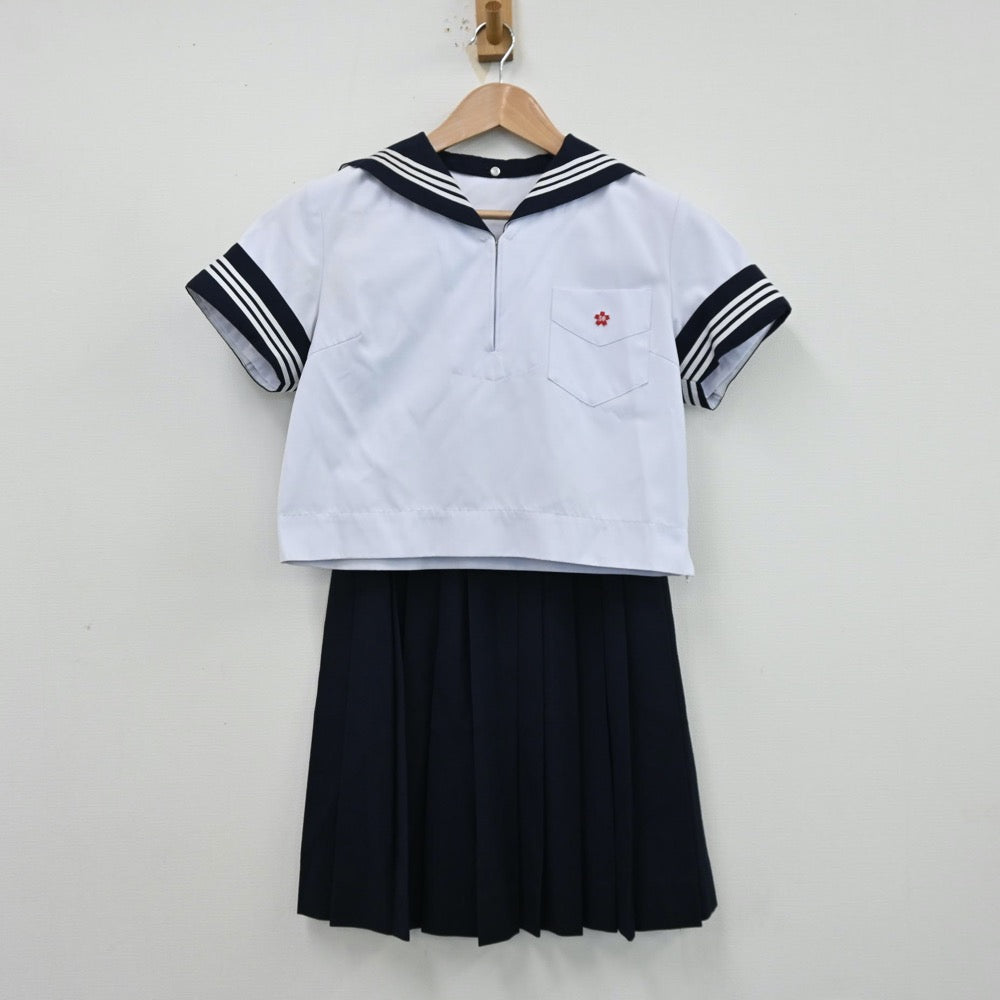 【中古】神奈川県 私立神奈川学園中学校 女子制服 3点（セーラー服・スカート）sf012979