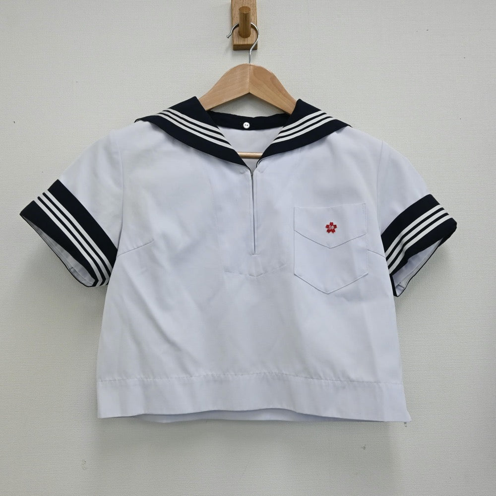 【中古】神奈川県 私立神奈川学園中学校 女子制服 3点（セーラー服・スカート）sf012979