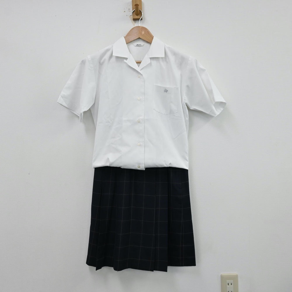 【中古】神奈川県 私立神奈川学園高等学校 女子制服 4点（シャツ・ニットベスト・スカート）sf012981