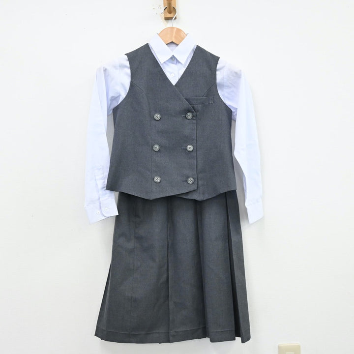 【中古】埼玉県 埼玉大学教育学部附属中学校 女子制服 6点（ブレザー・シャツ・ベスト・スカート）sf012983