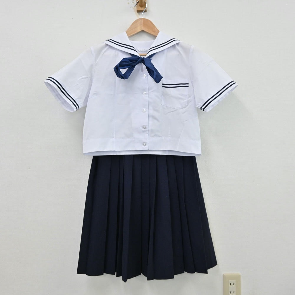 【中古】埼玉県 富士中学校 女子制服 5点（セーラー服・スカート）sf012997