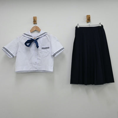 【中古】埼玉県 富士中学校 女子制服 5点（セーラー服・スカート）sf012997