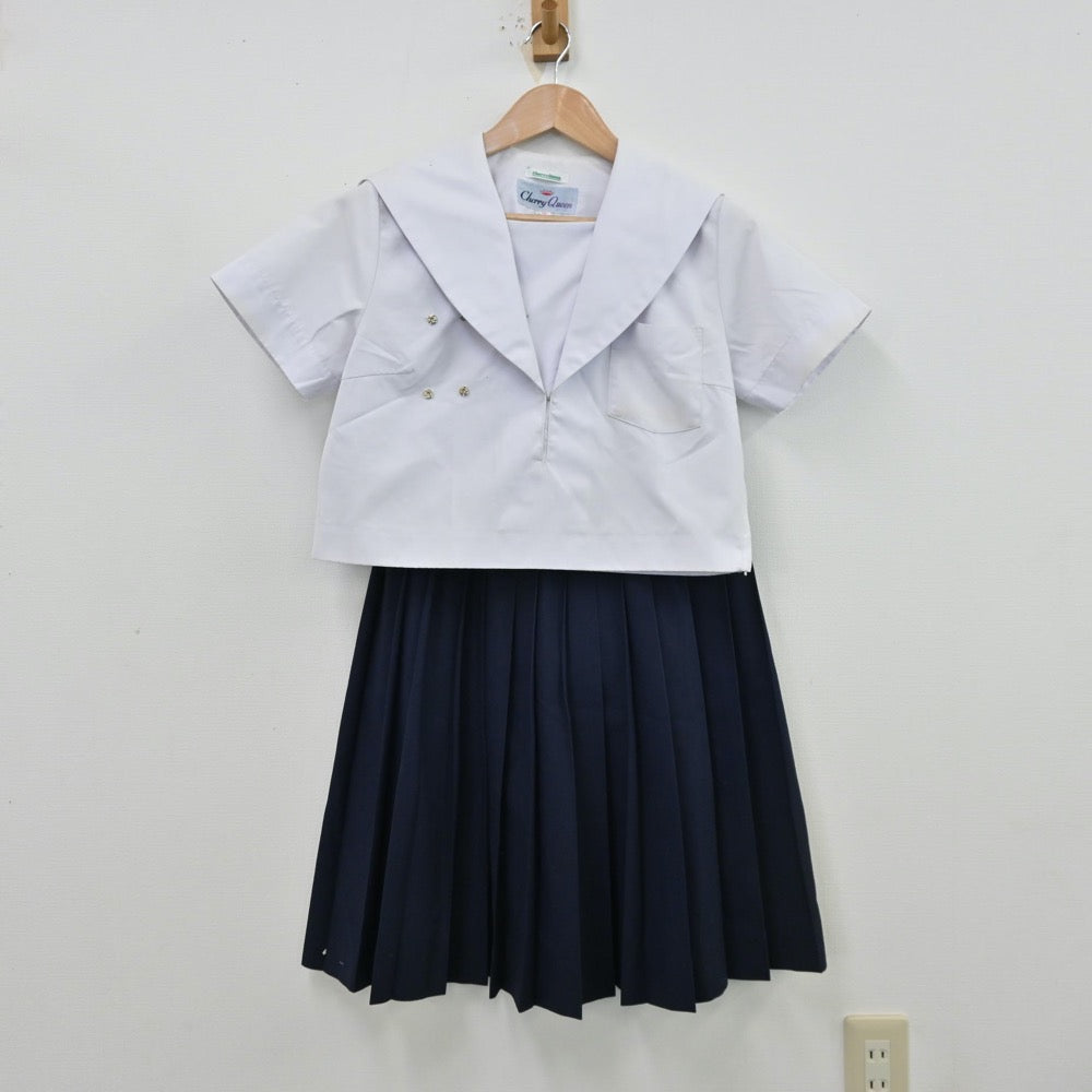 【中古】愛知県 安城南中学校 女子制服 2点（セーラー服・スカート）sf013002