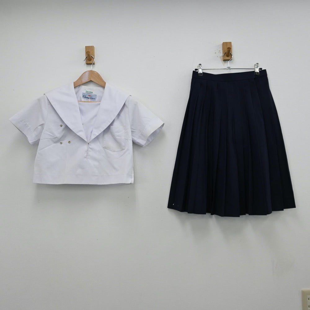 【中古】愛知県 安城南中学校 女子制服 2点（セーラー服・スカート）sf013002