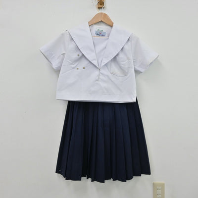 【中古】愛知県 安城南中学校 女子制服 2点（セーラー服・スカート）sf013003